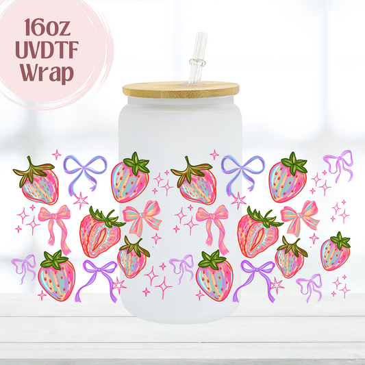 Strawberries 16oz UVDTF Cup Wrap