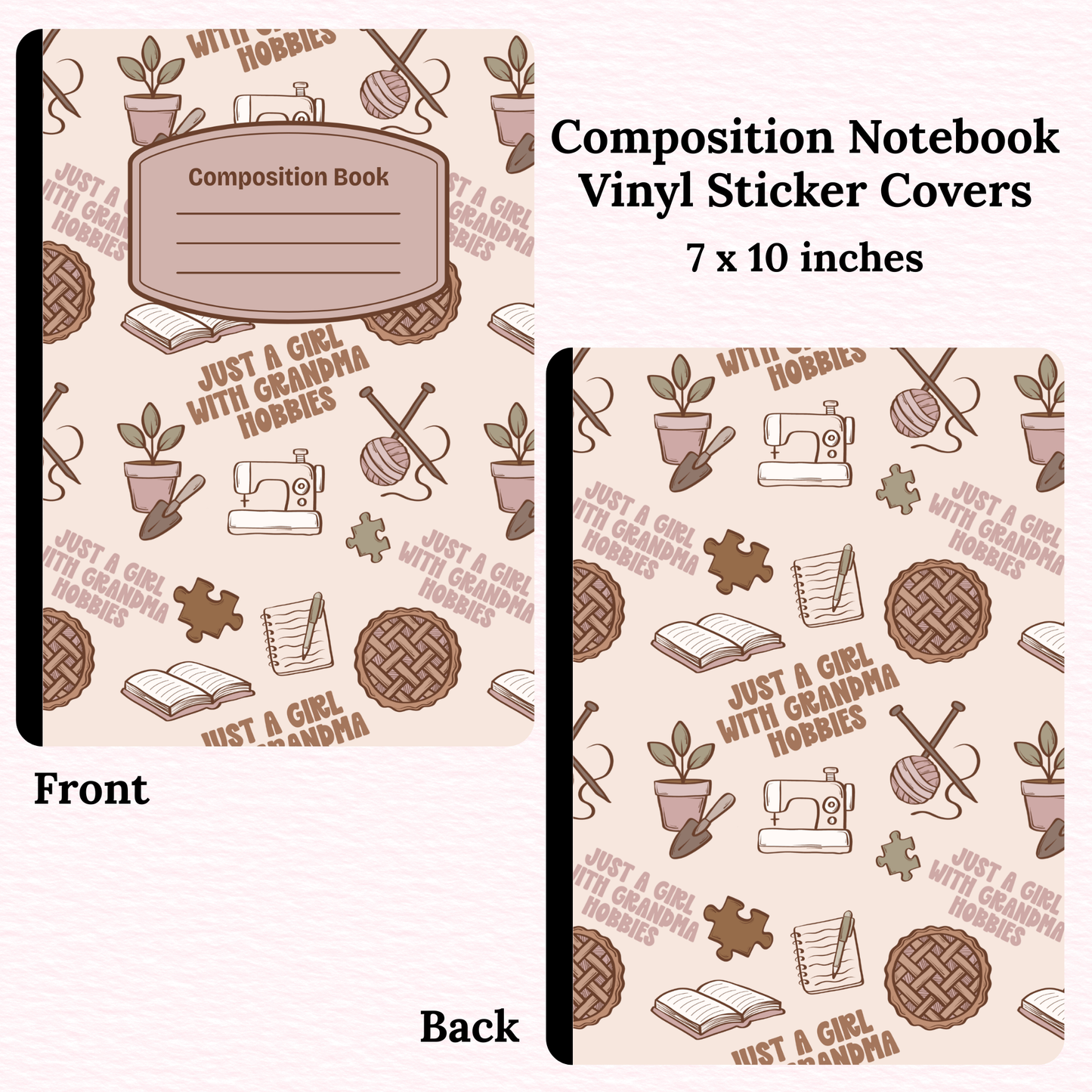 Grandma Hobbies Composition Notebook Vinyl Cover