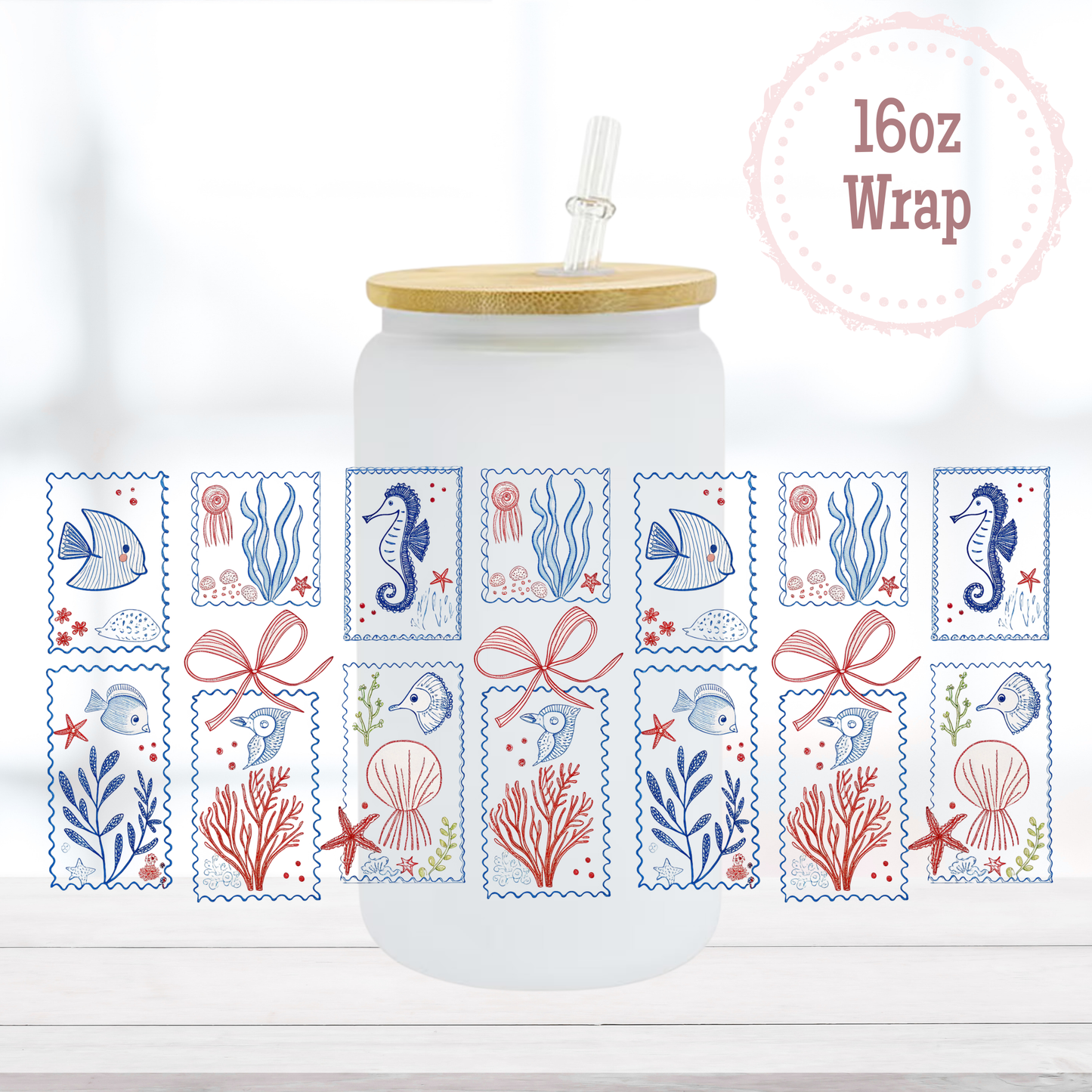Ocean 16oz UVDTF Cup Wrap