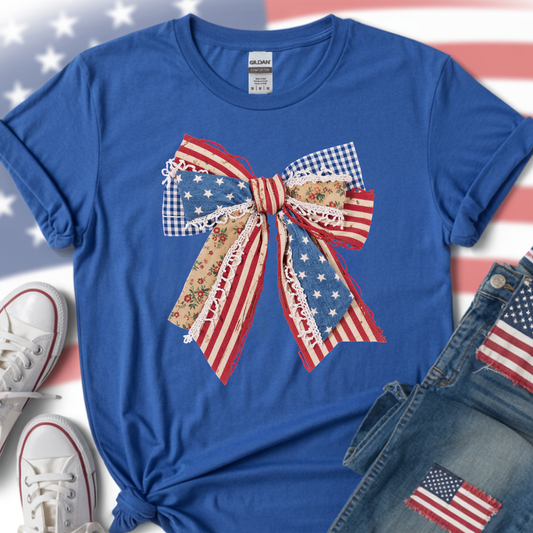 Patriotic Bow DTF Print