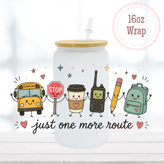 Bus Driver Route 16oz UVDTF Cup Wrap