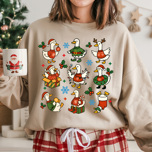 Christmas Geese DTF Print