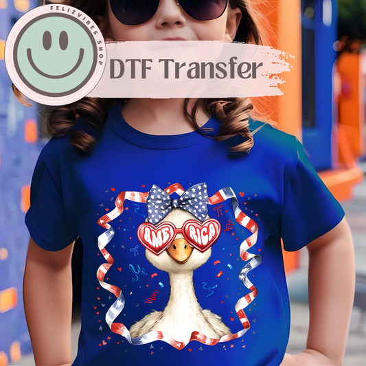 Patriotic Girl Goose Kids DTF Print