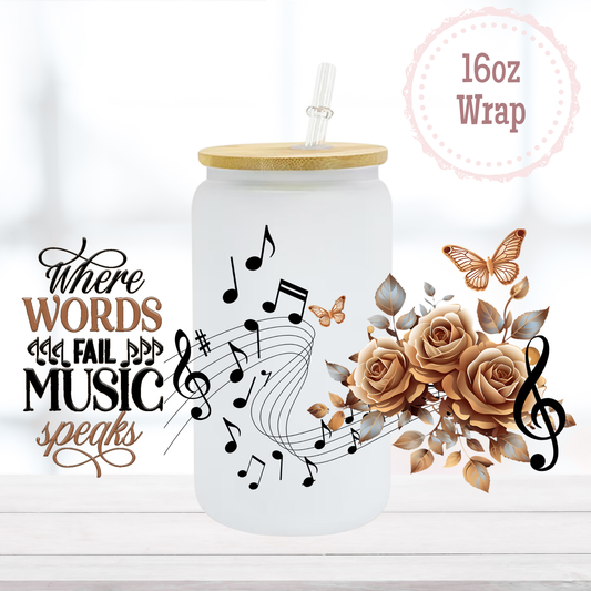 Music Speaks 16oz UVDTF Cup Wrap