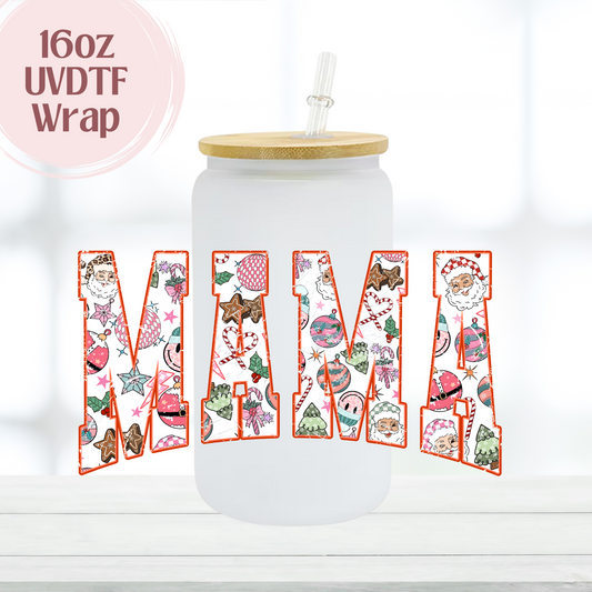 Mama Christmas 16oz UVDTF Cup Wrap