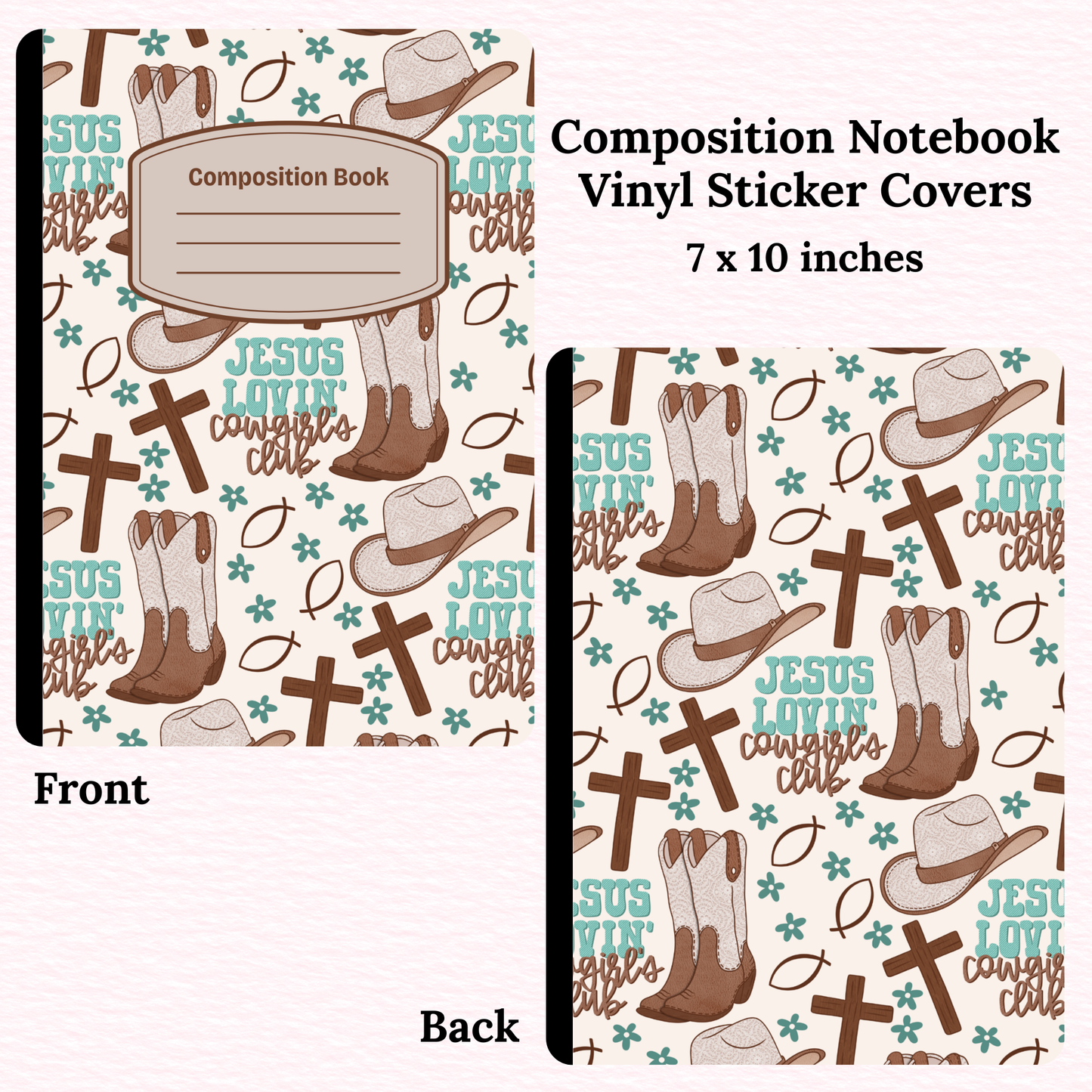 Jesus Lovin' Cowgirl Composition Notebook Vinyl Cover