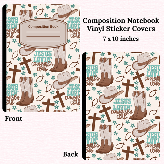 Jesus Lovin' Cowgirl Composition Notebook Vinyl Cover