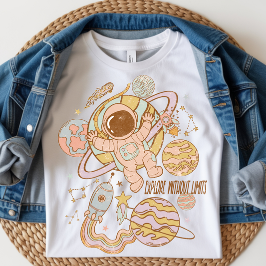 Explore Without Limits Kids DTF Print