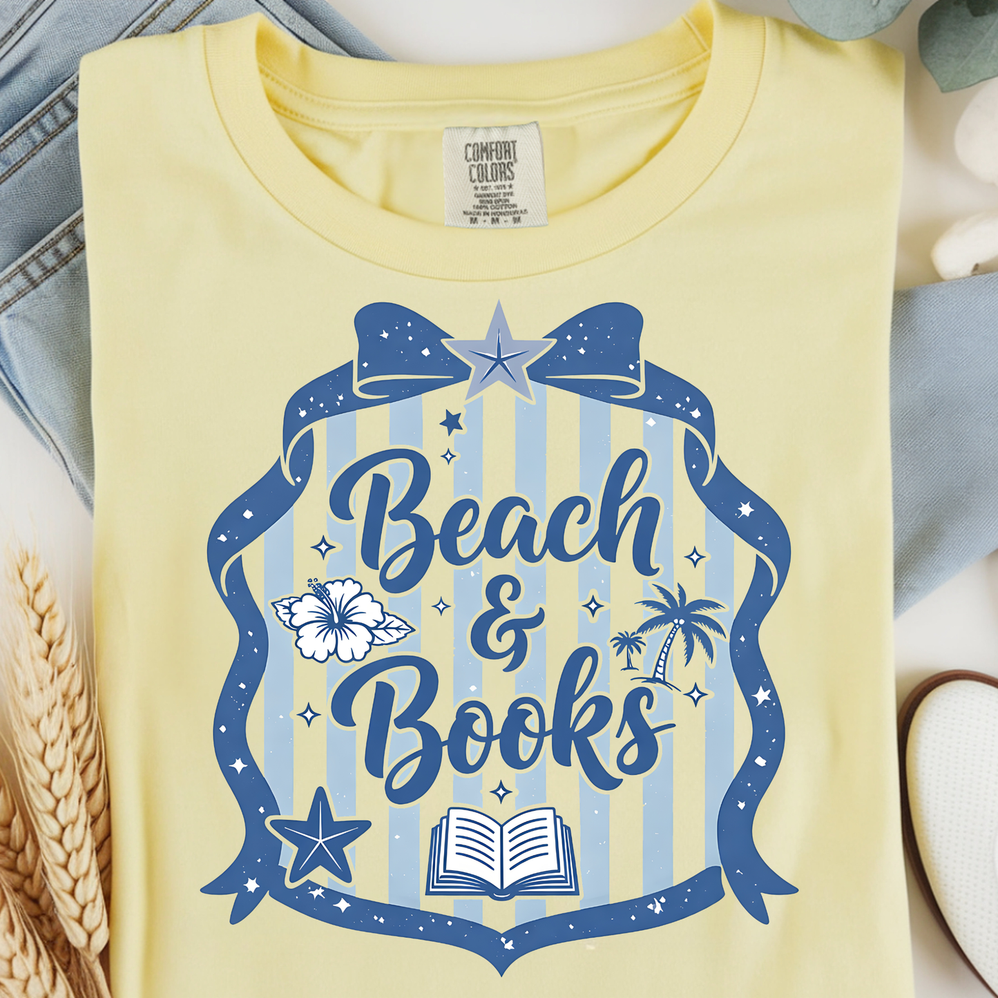 Beach & Books DTF Print