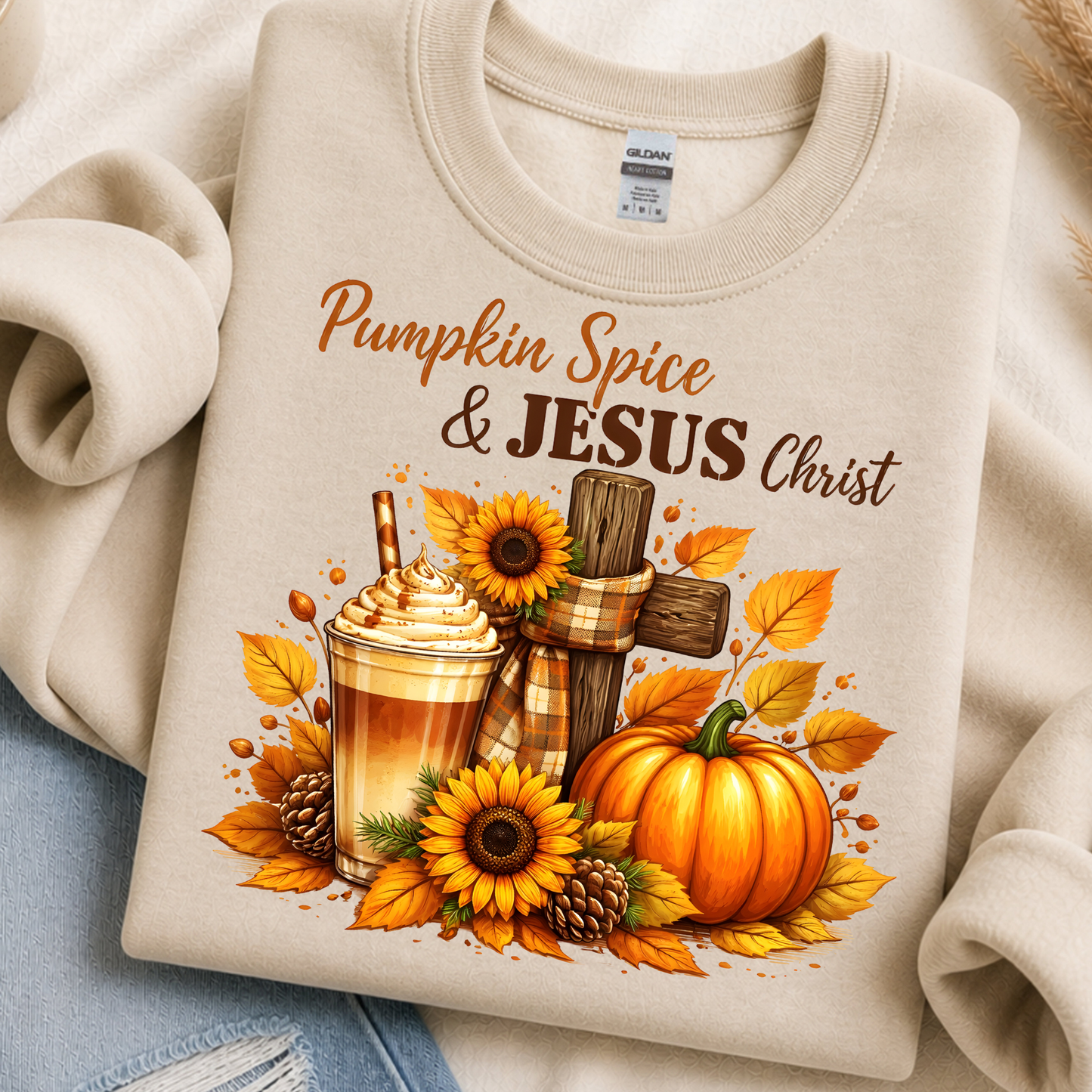 Pumpkin Spice Jesus Christ DTF Print
