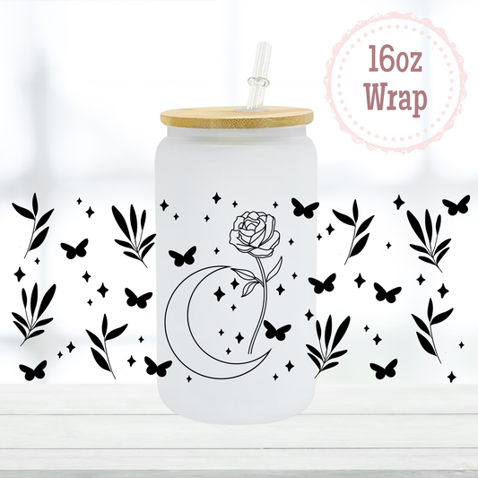 Floral Moon 16oz UVDTF Cup Wrap
