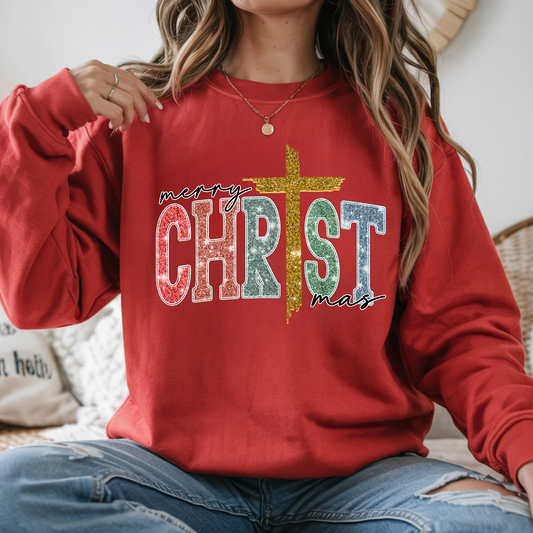 Merry Christmas Glitter DTF Print