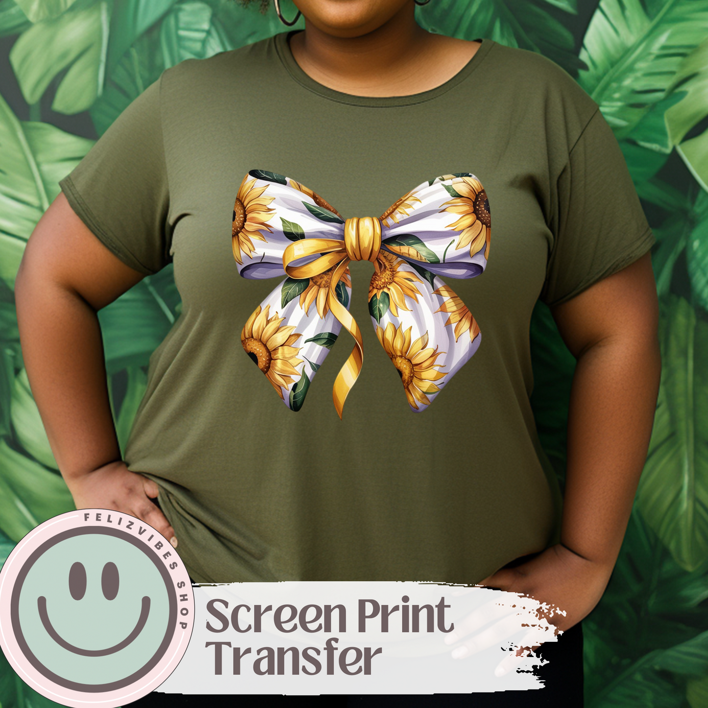 Sunflower Bow Screen Print