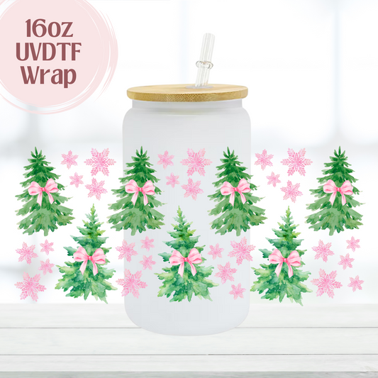 Coquette Pink Trees 16oz UVDTF Cup Wrap