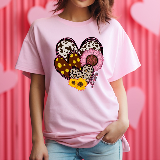 Animal Print Hearts DTF Print