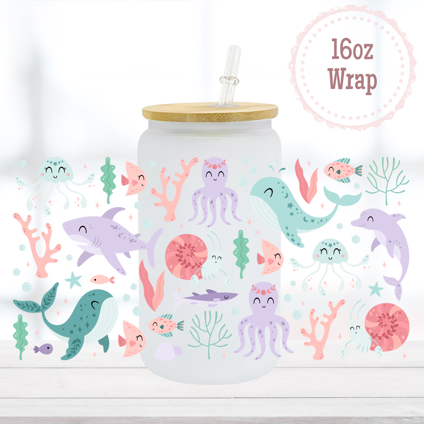 Sea Creatures 16oz UVDTF Cup Wrap