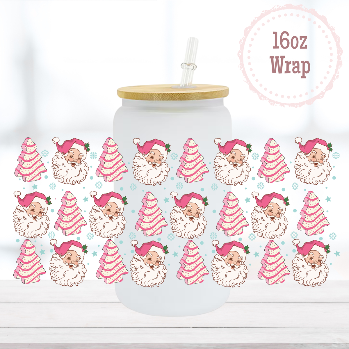 Santa Cakes 16oz UVDTF Cup Wrap