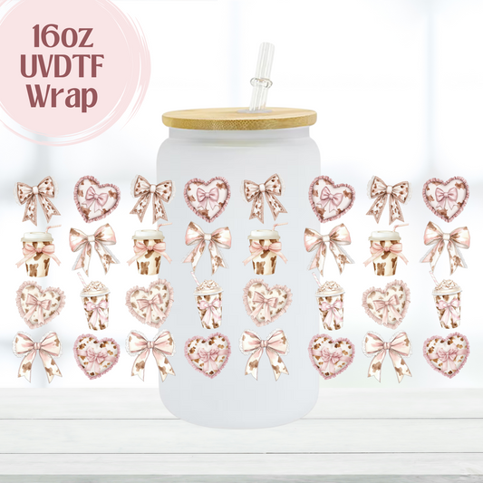 Cow Print Coffee Coquette 16oz UVDTF Cup Wrap