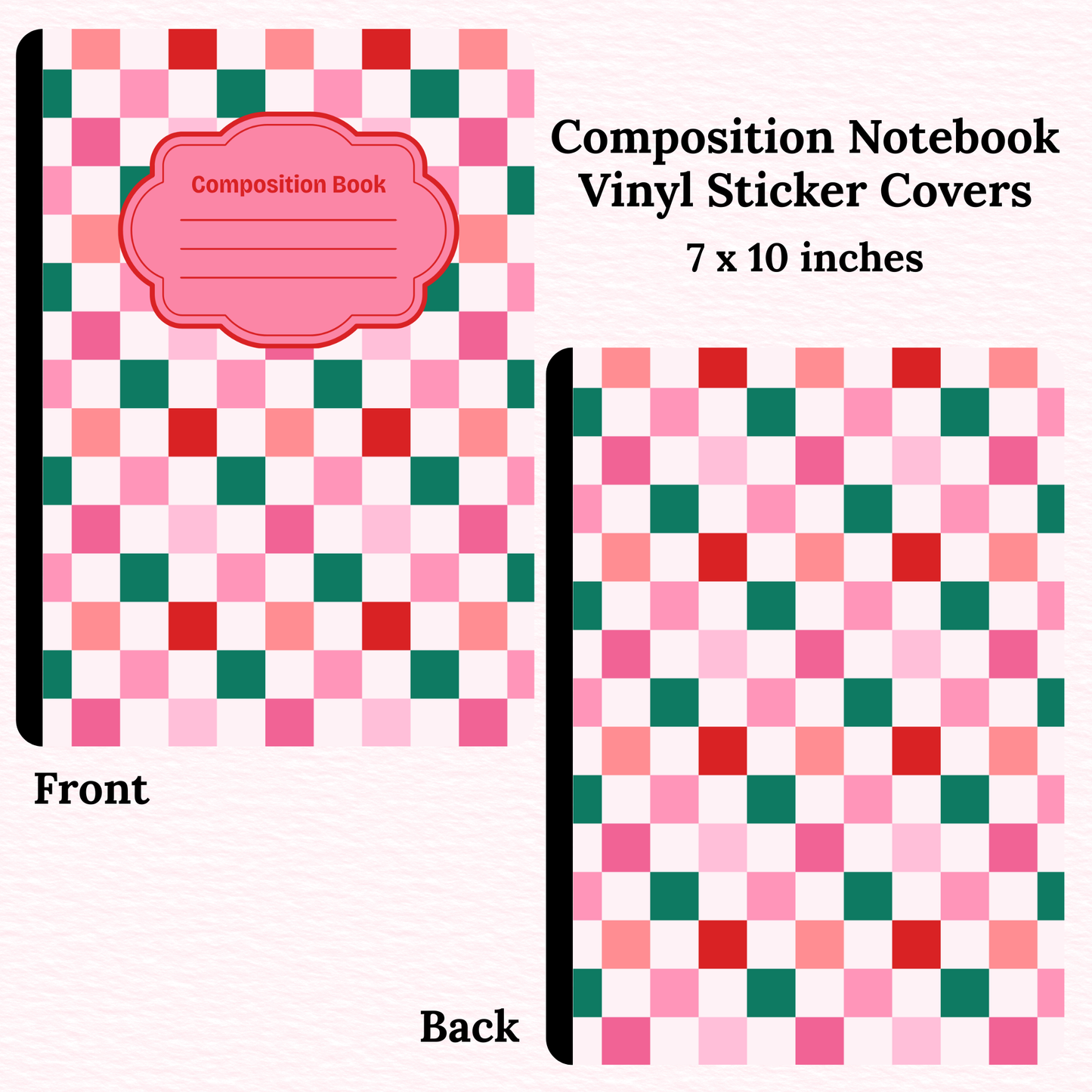 Checkered Composition Notebook Vinyl Cover