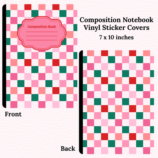 Checkered Composition Notebook Vinyl Cover