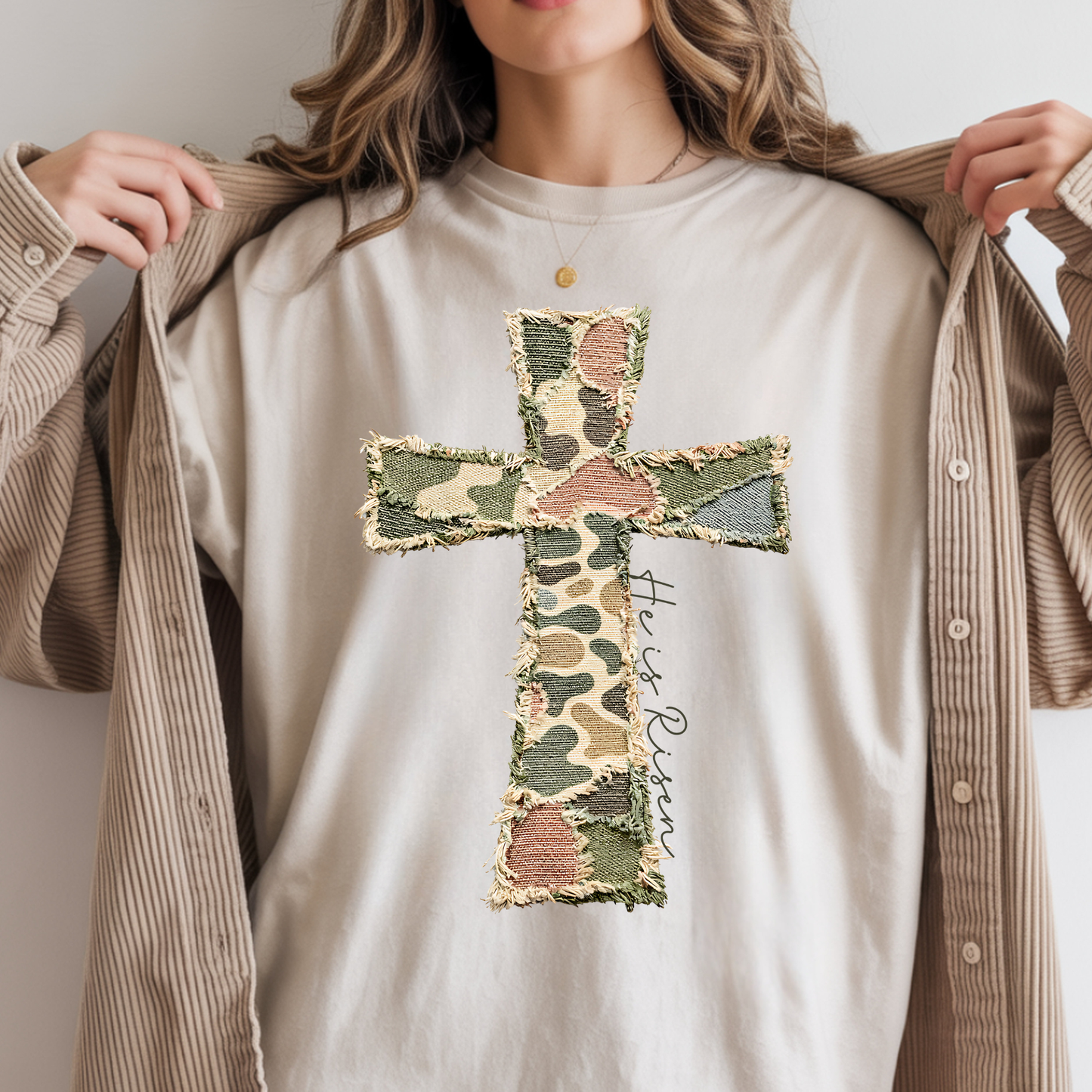 Camo Cross DTF Print