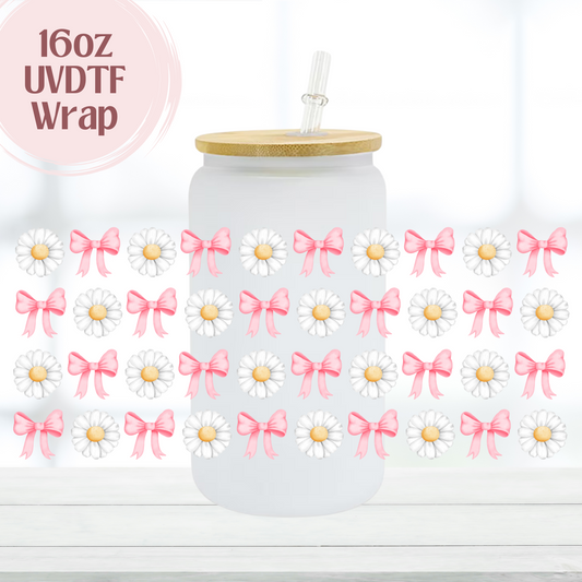 Daisies and Bows 16oz UVDTF Cup Wrap