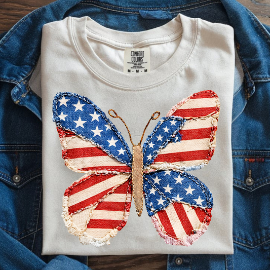 Patriotic Butterfly DTF Print