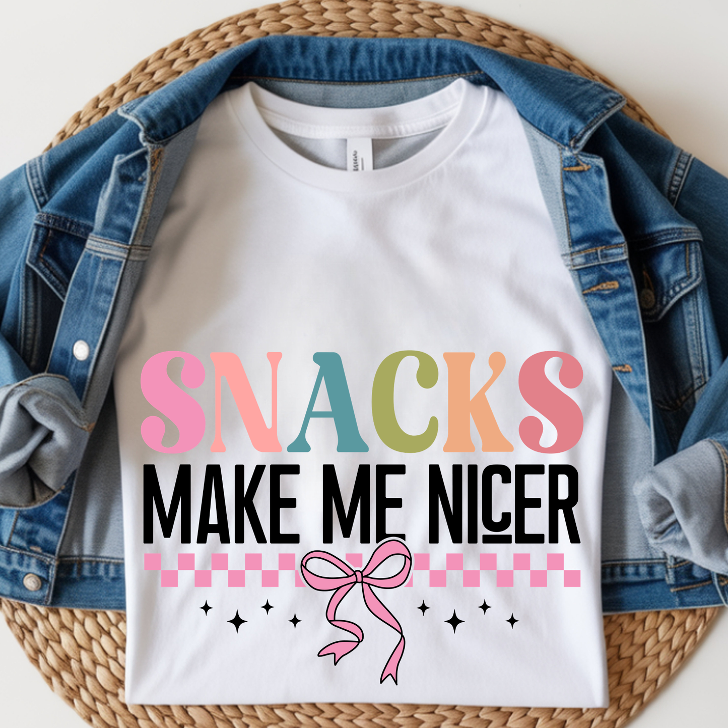 Snacks Make Me Nicer Kids DTF Print