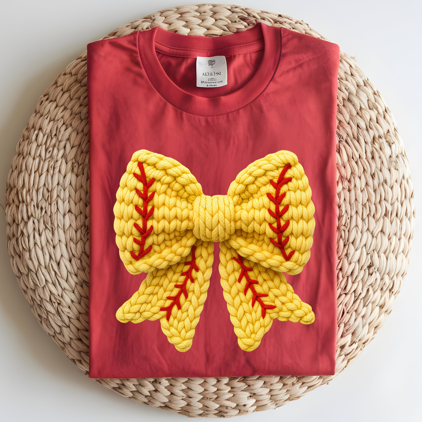 Softball Faux Bow DTF Print