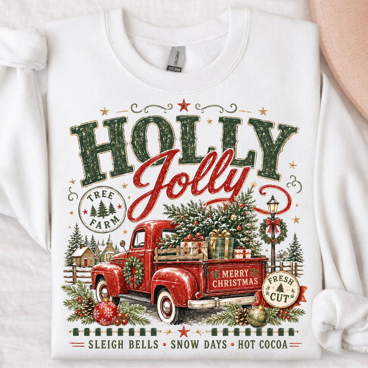 Holly Jolly Truck DTF Transfer