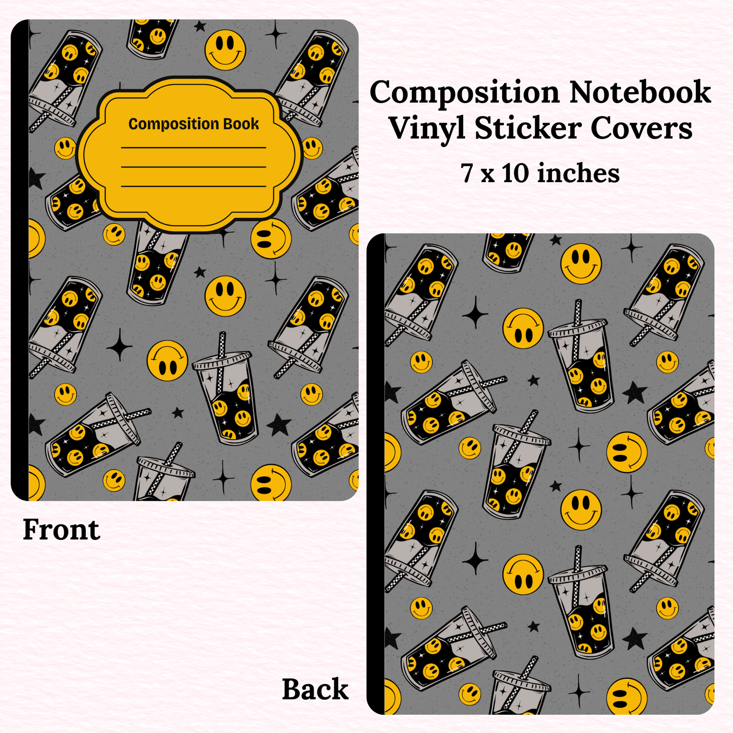 Coffee Smileys Composition Notebook Vinyl Cover