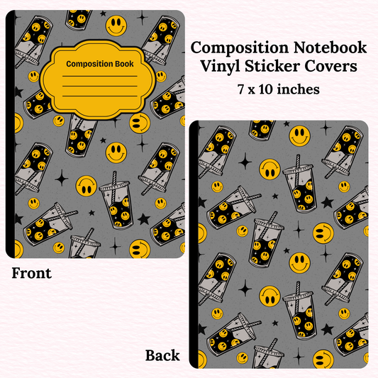 Coffee Smileys Composition Notebook Vinyl Cover