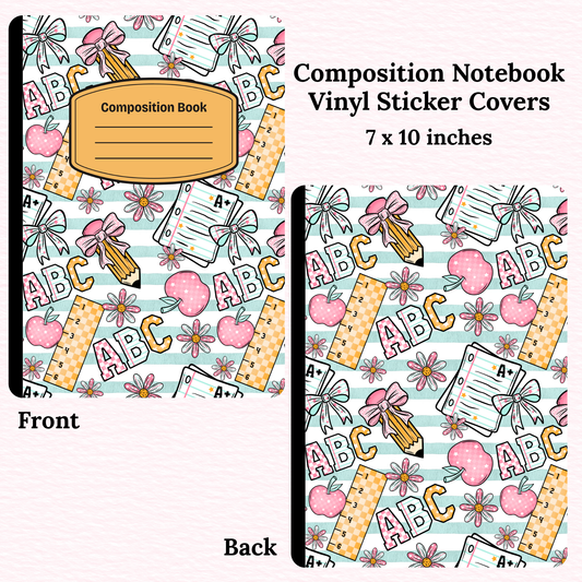School Supplies Composition Notebook Vinyl Cover