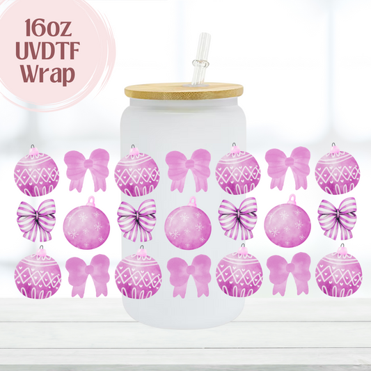 Purple Ornaments 16oz UVDTF Cup Wrap