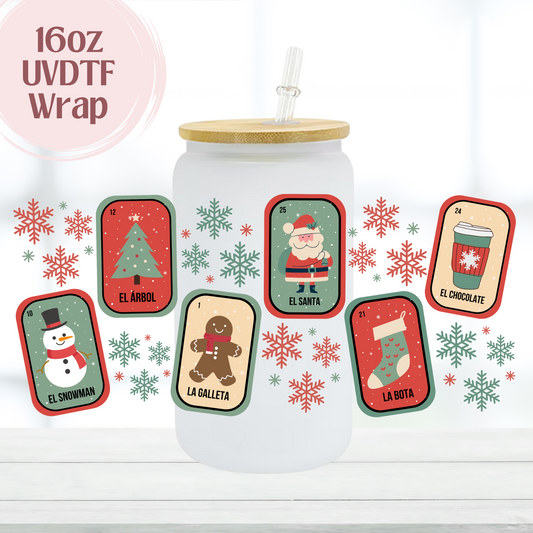 Loteria Christmas 16oz UVDTF Cup Wrap