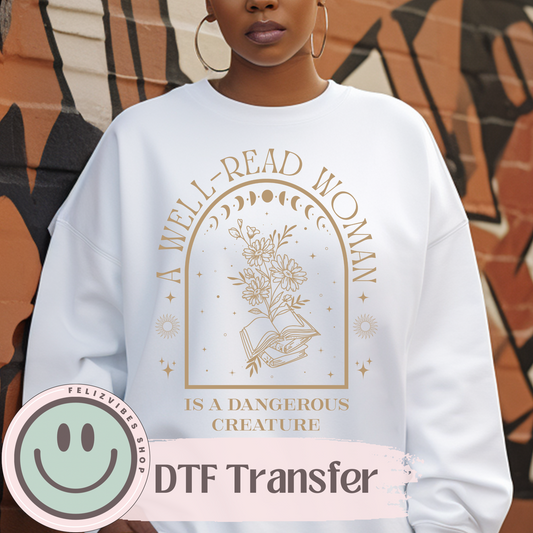 Well Read Woman DTF Print