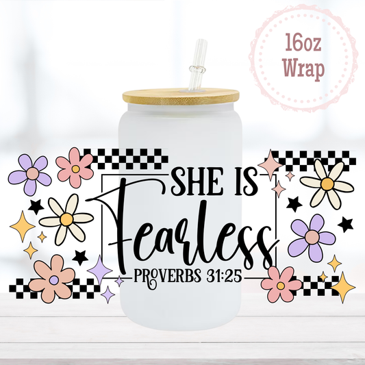 She is Fearless 16oz UVDTF Cup Wrap