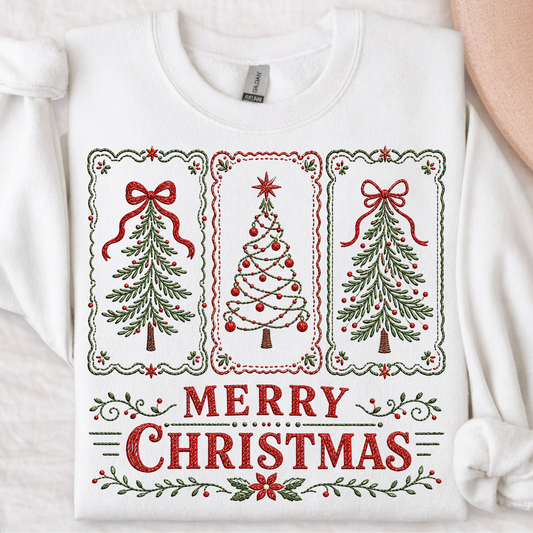 Faux Embroidery Christmas DTF Transfer