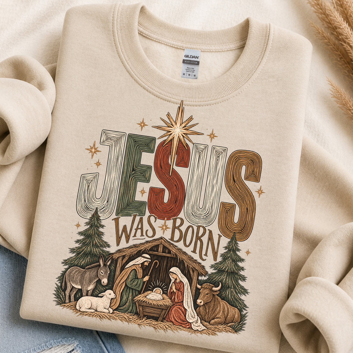 Jesus Was Born DTF Transfer