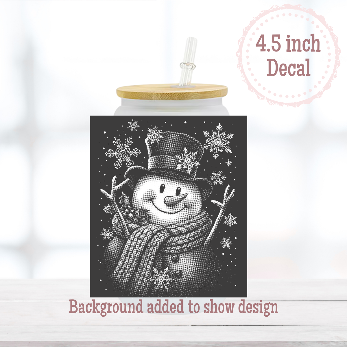 Faded Snowman UVDTF Decal