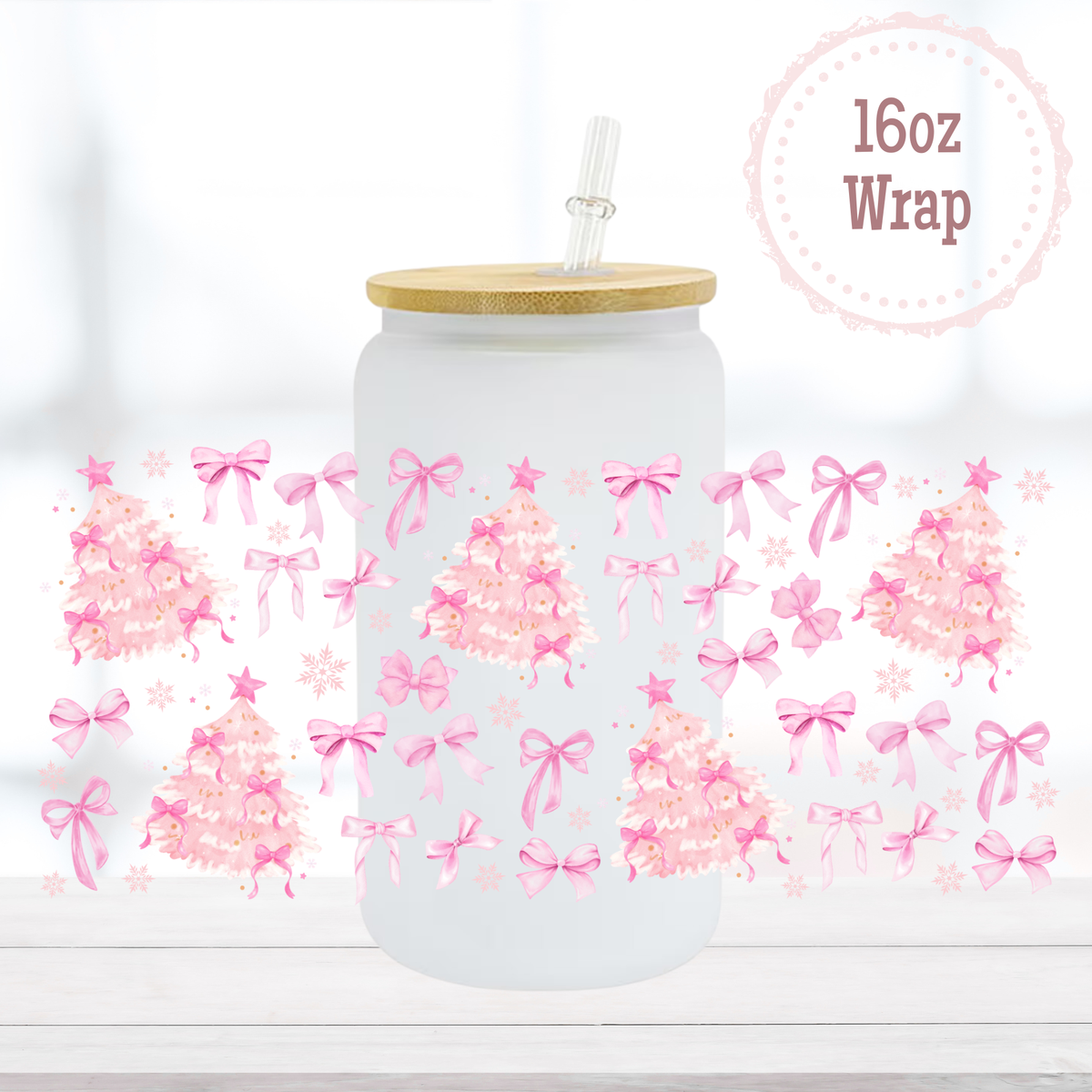Pink Trees 16oz UVDTF Cup Wrap