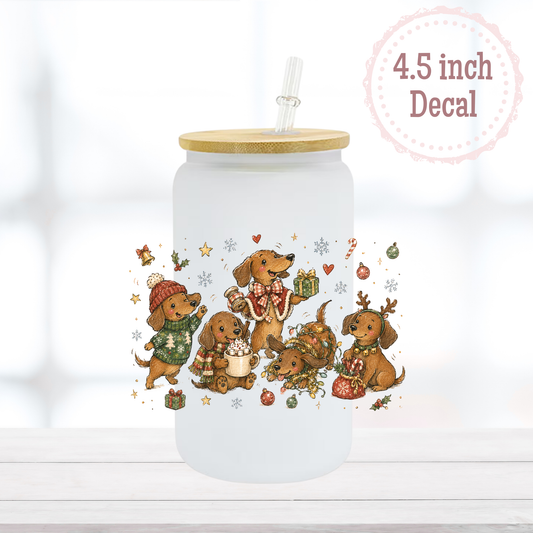 Dachshund Christmas UVDTF Decal