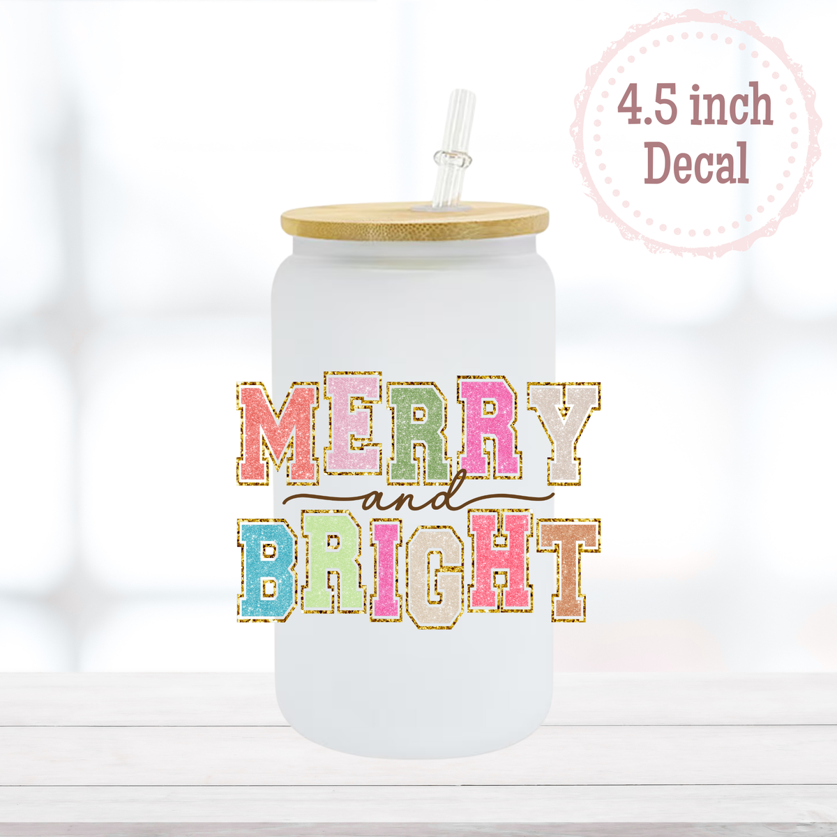 Merry & Bright UVDTF Decal