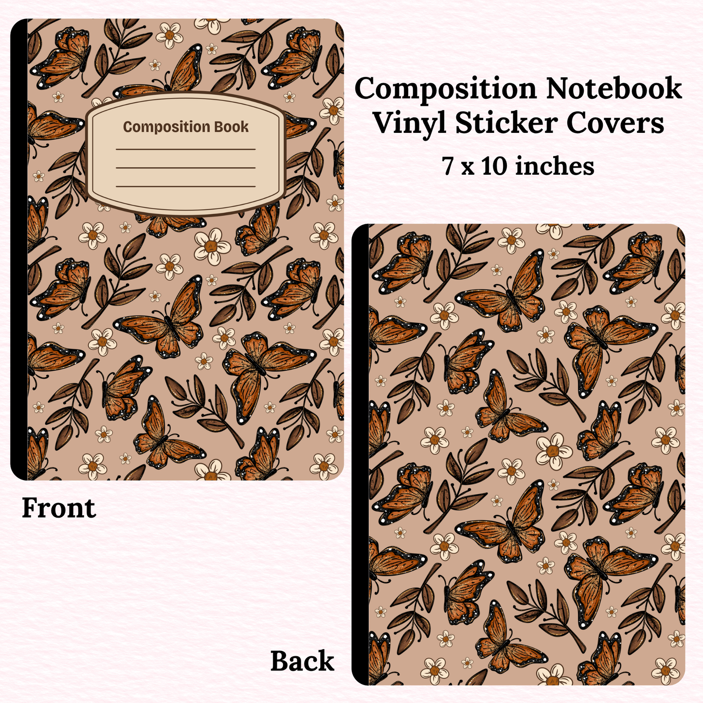 Monarch Butterflies Composition Notebook Vinyl Cover