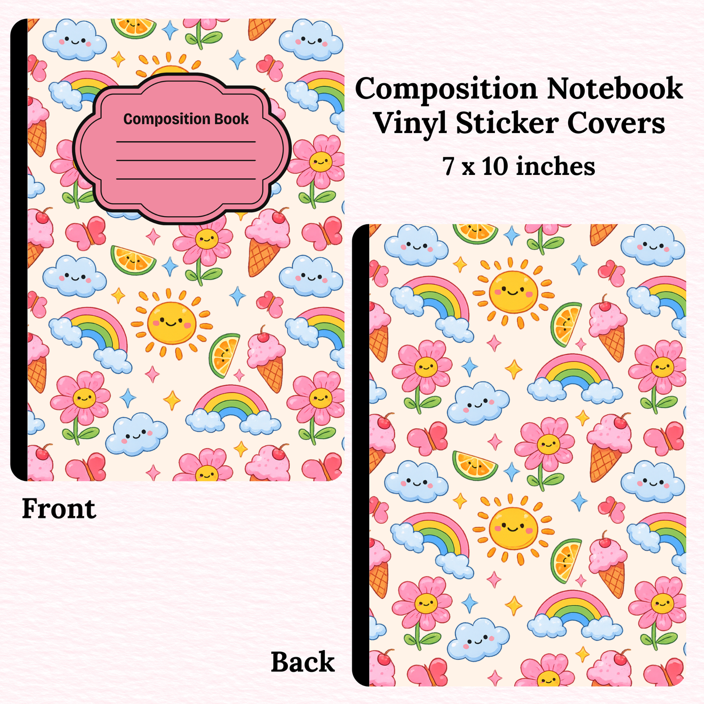 Cutesy Composition Notebook Vinyl Cover