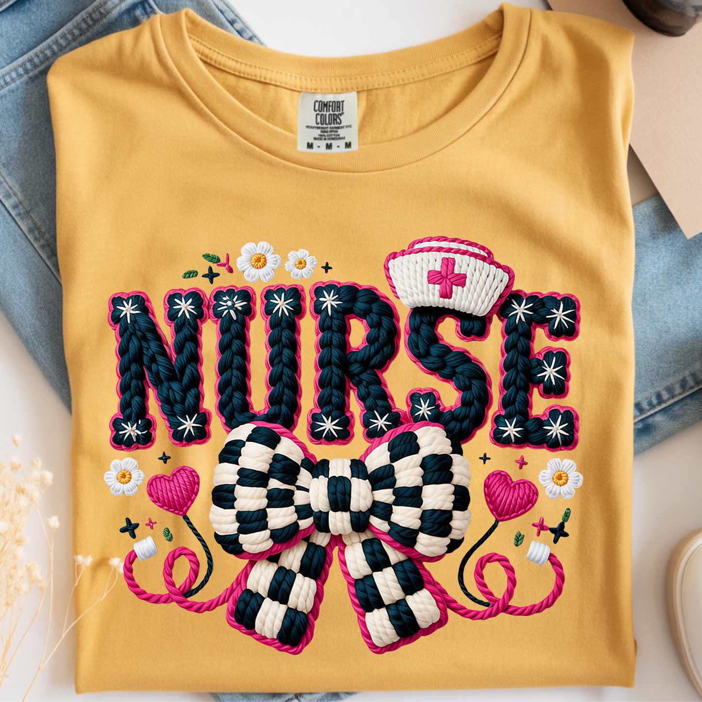 Nurse Faux Yarn DTF Print