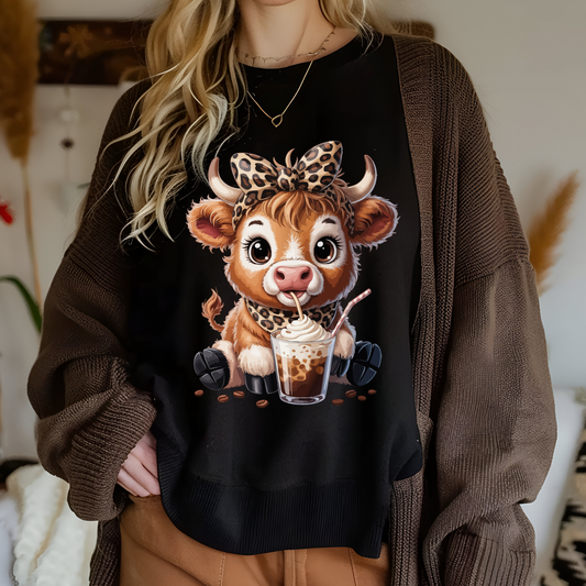 Cow Coffee DTF Print