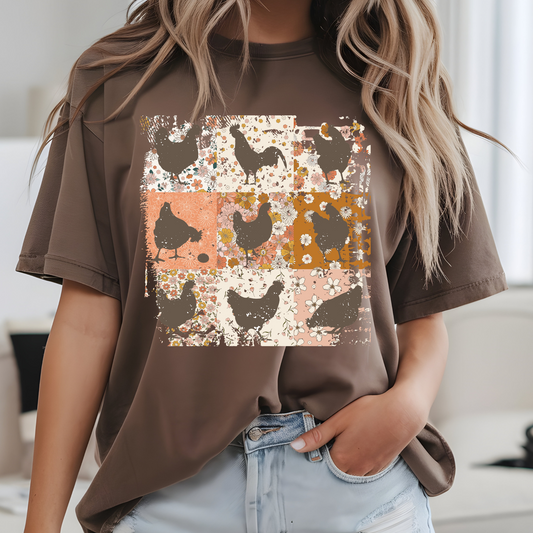 Boho Chickens DTF Print
