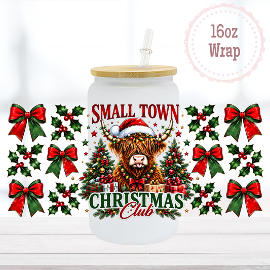 Small Town Christmas 16oz UVDTF Cup Wrap