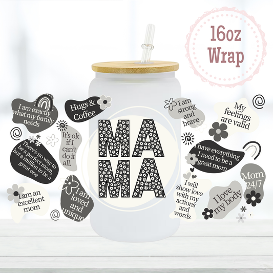 Mama Affirmations 16oz UVDTF Cup Wrap